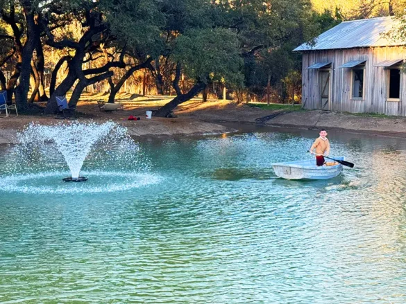 ranch pond with a bentonite pond sealer